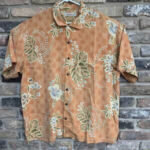 Tommy Bahama XLX 100 Silk Hawaiian Shirt Mens Short Sleeve Floral Tropical Aloha